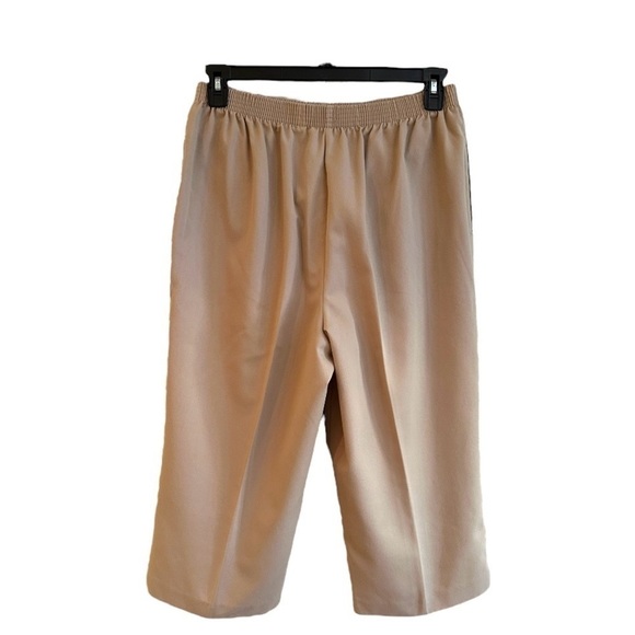 BONWORTH, WOMENS, TAN CAPRIS. ELASTIC WAIST, SIDE POCKETS, LEG SLIT. SIZE L - Picture 6 of 8